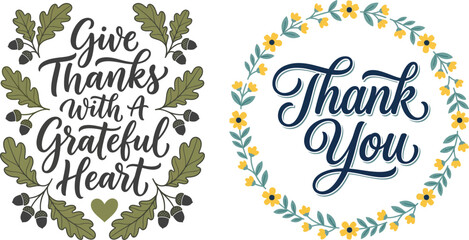 Thanksgiving and gratitude typography designs © MdLatifur