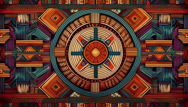 woven aztec patterns and geometric designs form a tribal art mosaic ideal for contemporary textile prints and abstract backgrounds