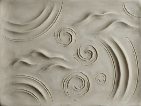 Swirls And Waves Pattern Textured Beige Surface