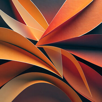 Layered Paper Cut Autumn Leaves Orange And Red Tones