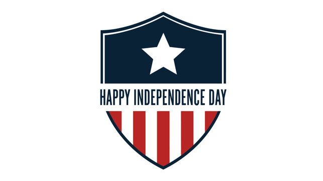 Shield icon displaying red and white stripes with a single star provides a classic patriotic design motif suitable for holiday announcements and commemorative digital projects honoring national.