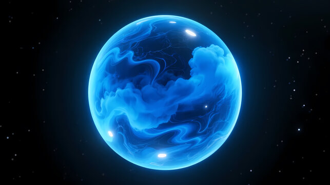 Mysterious blue planet in deep space
