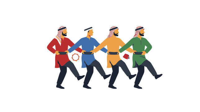 Men Performing Traditional Folk Dance