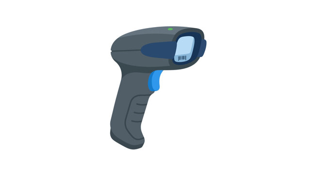 A barcode scanner device is tracking items in a modern indoor environment.