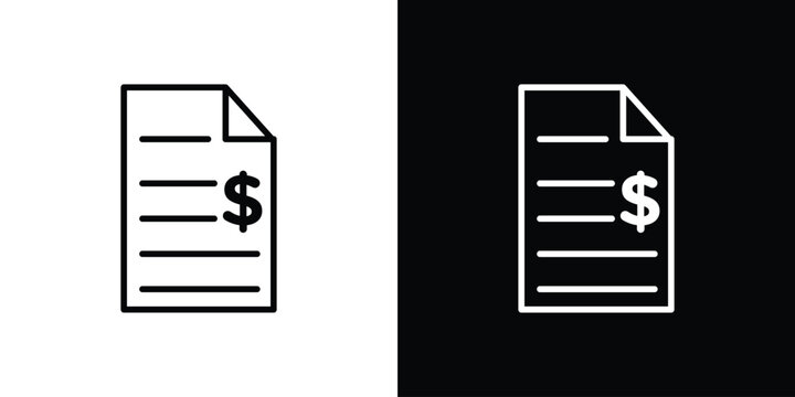 File invoice icon black lineart editable vectors pack
