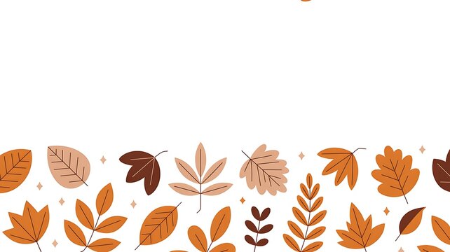 Autumn leaves, fall foliage, orange and brown leaf icons, seasonal graphics, decorative elements