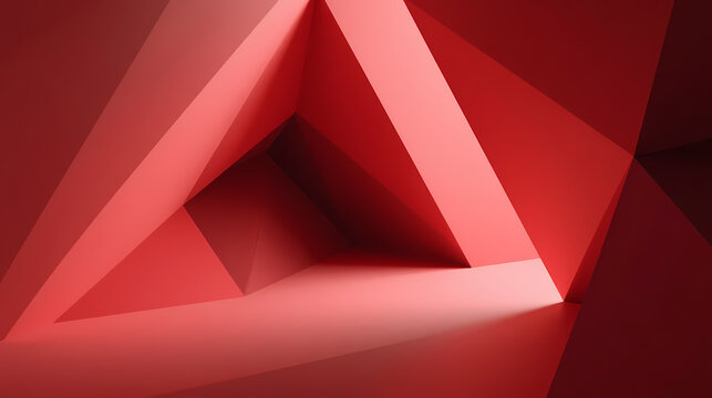 Red geometric triangle structure
