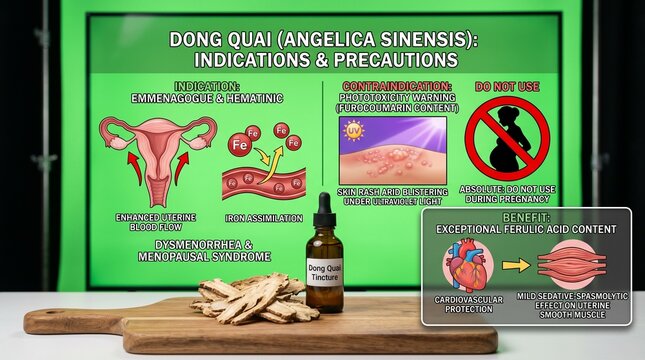Dong quai angelica sinensis indications and precautions infographic