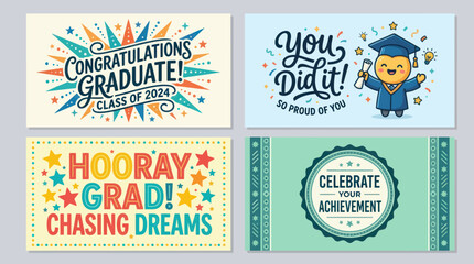 Graduation celebration greetings collection © Cracker