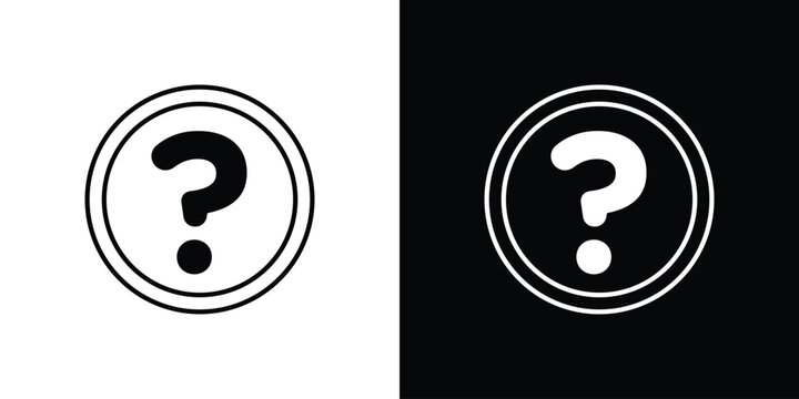 Interrogation icon black lineart editable vectors pack