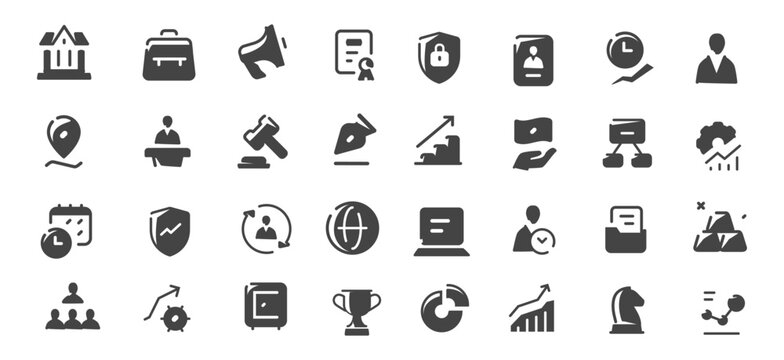 Business and corporate management icons set vector illustration