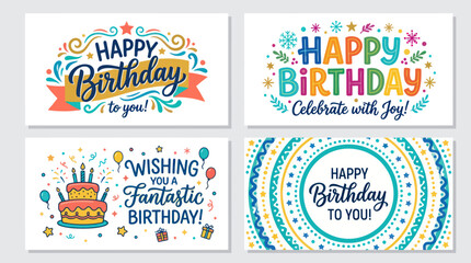 Happy birthday celebration greetings collection © Curva