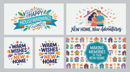 Happy new home greetings and decorations © AloyChips