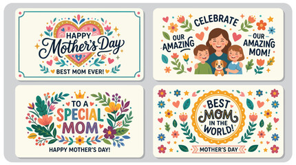 Mothers day celebration greetings and illustrations © Darwaty