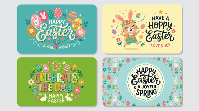 Happy easter celebration card designs