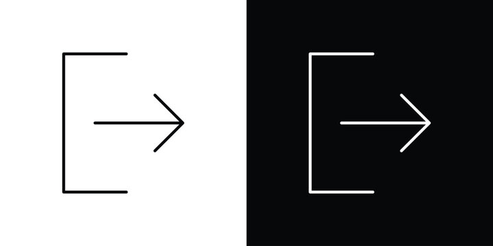Log out icon black lineart editable vectors pack