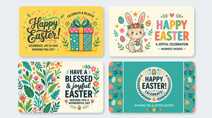 Happy easter greeting card collection © Curva
