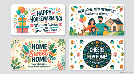 Housewarming celebration greetings collection © DanvataLabs