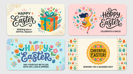 Happy easter holiday greetings and decorations © Curva