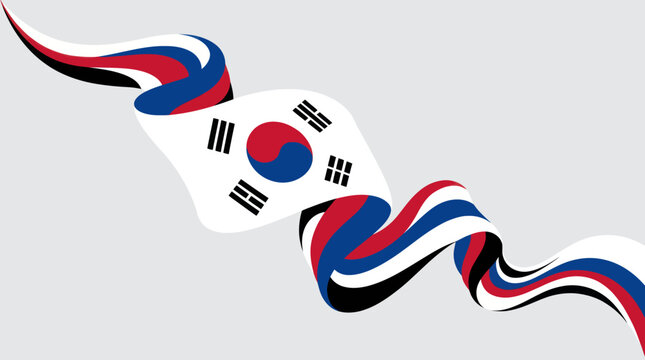 National flags ribbon wave abstract background