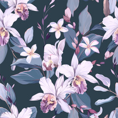 Tropical pattern. Paradise plants and flowers. Hawaiian pattern. Exotic, tropics © Alaska_artworks