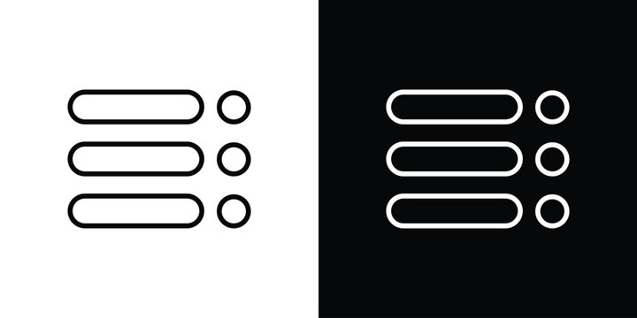 Menu icon black lineart editable vectors pack