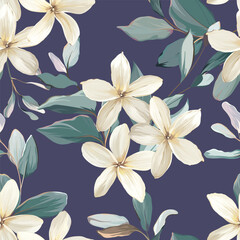 Tropical pattern. Paradise plants and flowers. Hawaiian pattern. Exotic, tropics © Alaska_artworks