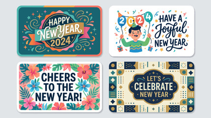 New year celebration greetings collection © Ditz