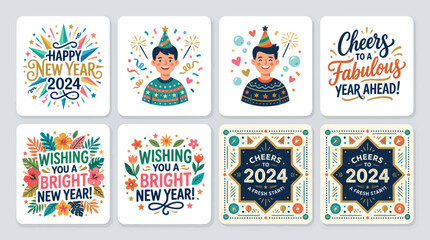 New year greeting cards collection © Ditz