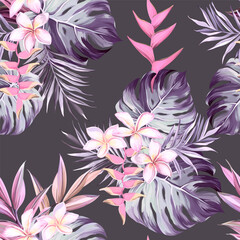 Tropical pattern. Paradise plants and flowers. Hawaiian pattern. Exotic, tropics © Alaska_artworks