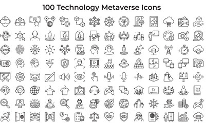 Fototapeta premium Technology Metaverse Icons on Background