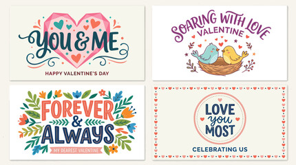 Romantic valentines day greetings collection © Ditz