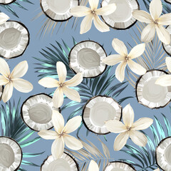 Tropical pattern. Paradise plants and flowers. Hawaiian pattern. Exotic, tropics © Alaska_artworks