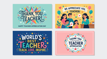 Teacher appreciation greetings set © MBG