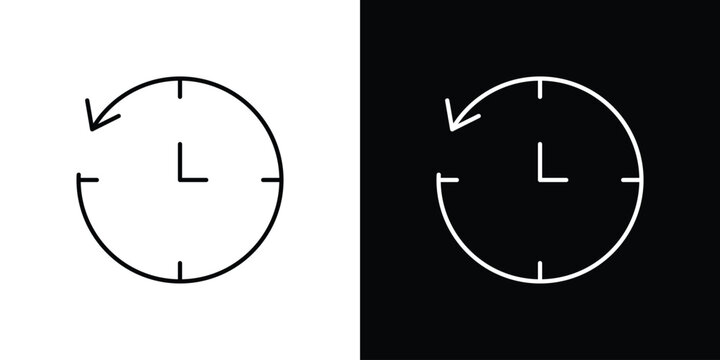 Past time icon black lineart editable vectors pack
