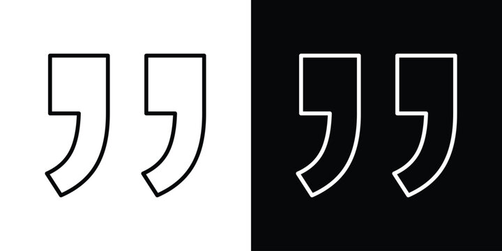 Quote right icon black lineart editable vectors pack