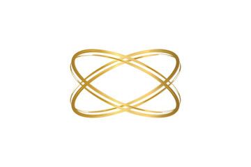 Naklejka premium Interlocking golden rings forming an abstract infinity symbol for luxury branding
