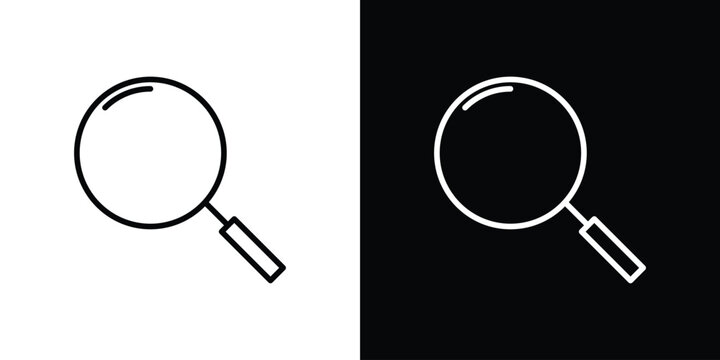 Search icon black lineart editable vectors pack