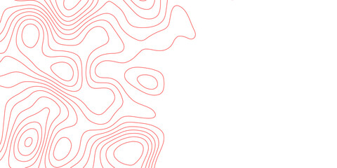 Minimal topographic line map background in white and red. Topographic lines background. Topographic map patterns, topography line map. © MD AL AMIN