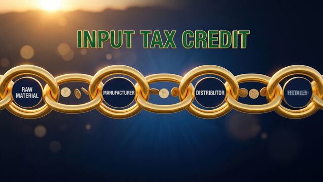 Input Tax Credit Chain - GST Credit Flow And Tax Compliance Concept