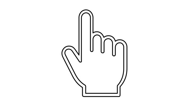 This clean flat vector line icon presents a sharp cursor arrow, useful for website menus, app interactions, software demos, and click callouts.