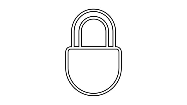 A clean flat vector line icon of a minimalist padlock, ideal for security settings, privacy notices, login screens, and access control interfaces.