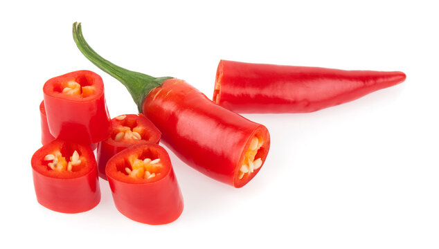 Red hot pepper isolated on a white background.