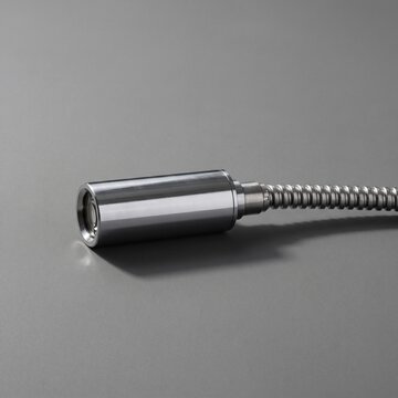 Balanced Square Photograph of Steel Fiber Optic Collimator Sleeve