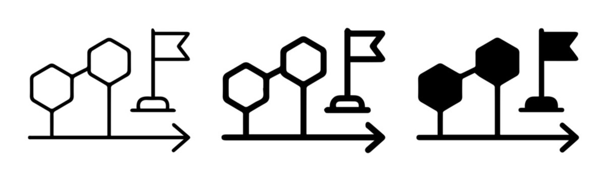 3 Evolution process silhouette icons, molecular biology development set, solid black style, science education