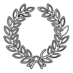 Fototapeta premium A clean flat vector line icon of a victory laurel wreath, perfect for award logos, sports milestones, honor badges, or champion announcements.