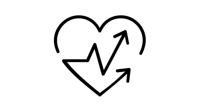 This clean flat vector line icon shows a minimalist heart for social reactions, perfect for mobile apps, blogs, and community platforms.
