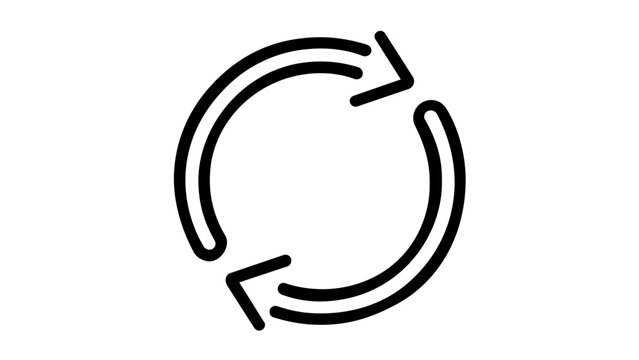 Clean flat vector line icon of a refresh cycle arrow, suited for reload buttons, sync actions, browser tools, and app controls.