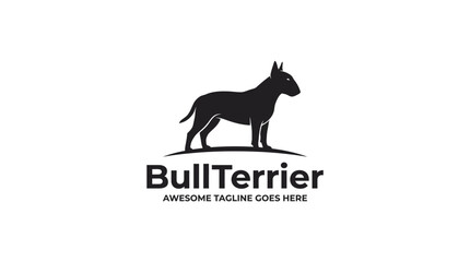 Obraz premium Professional vector logo design featuring a stylized bull terrier silhouette for modern brand identity concepts today