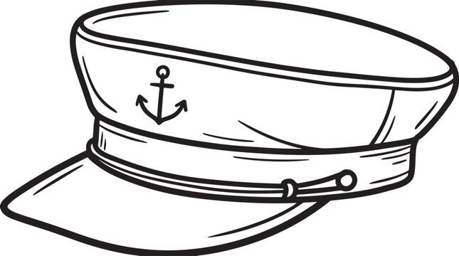 Nautical sailor hat with anchor emblem